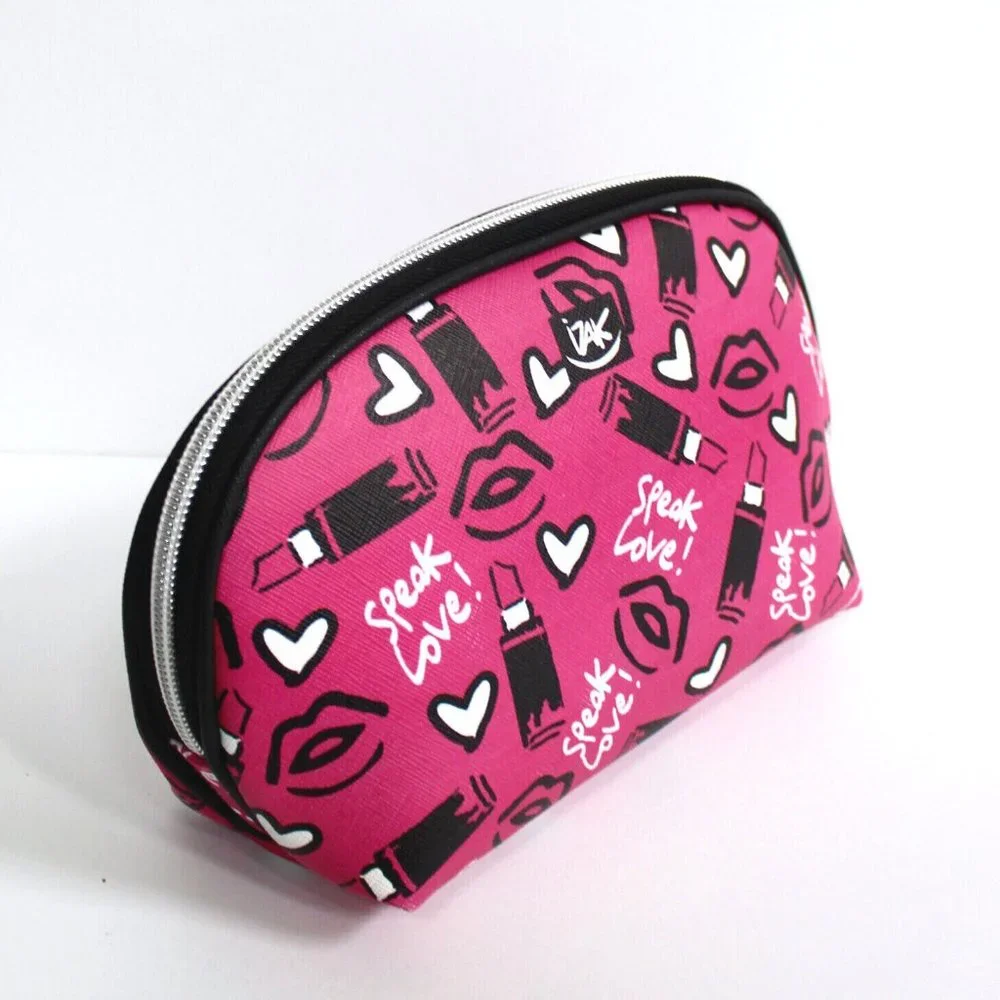 Izak Zenou Speak Love! Zip Dome Cosmetic Makeup Bag Case